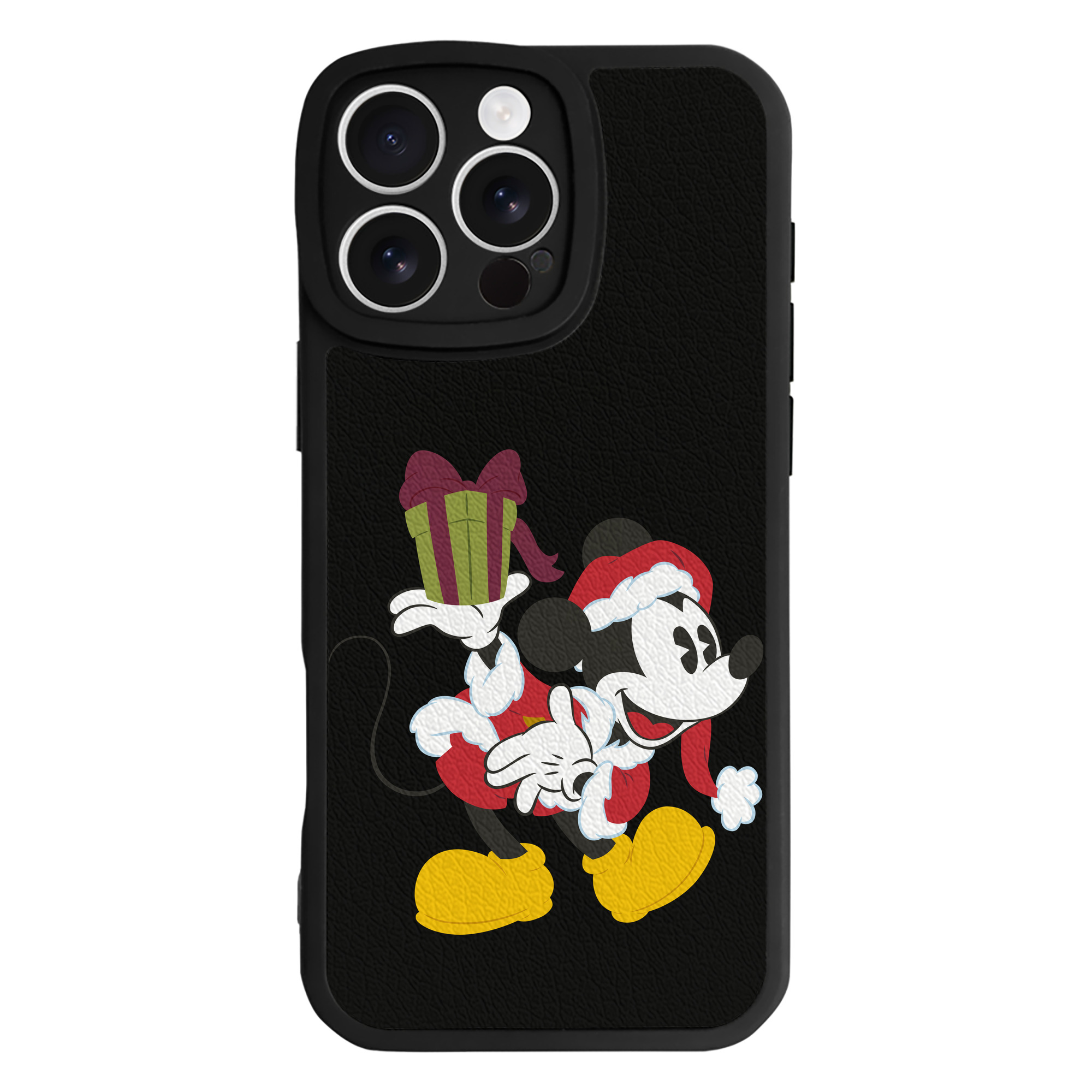 （画像用） ミッキーマウス Mickey Mouse 【iPhone 16シリーズ対応】シリコンスマホケース（レザー調） 材質：シリコン